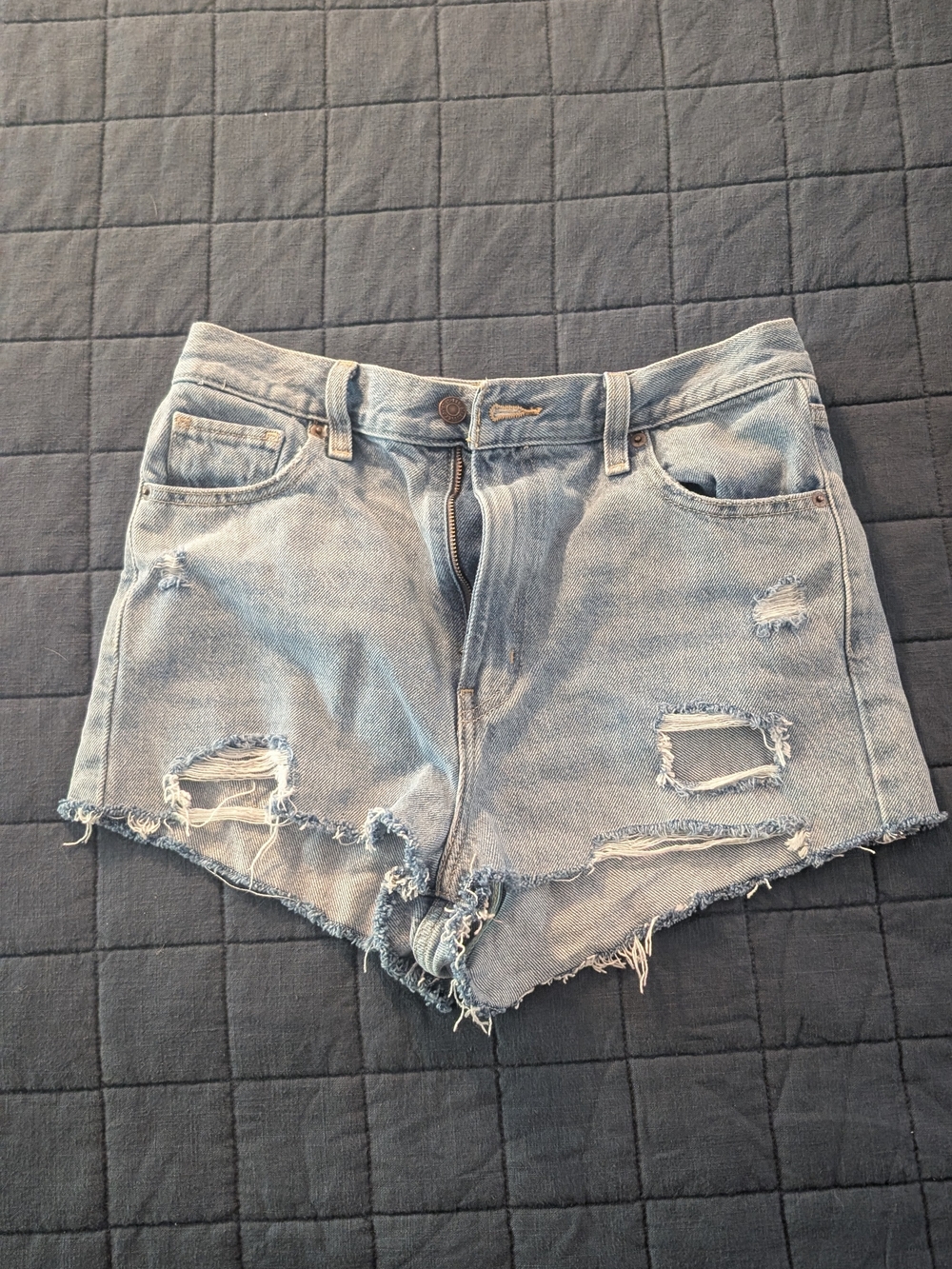 Levi's Mom Jeans Distressed Denim Shorts